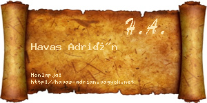 Havas Adrián névjegykártya