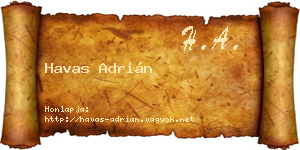Havas Adrián névjegykártya